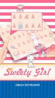 1 Schermata Sweety Girl Theme&Emoji Keyboard