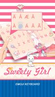 Sweety Girl Theme&Emoji Keyboard screenshot 1