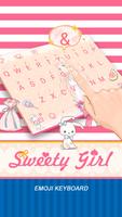 Sweety Girl Theme&Emoji Keyboard capture d'écran 2