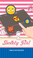 Sweety Girl Theme&Emoji Keyboard imagem de tela 3