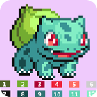 Pixel art Coloring by numbers for Pokemons أيقونة