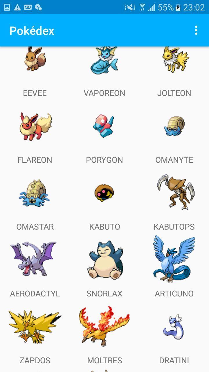 Lista de pokemon - Pokedex APK برای دانلود اندروید