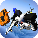 Flying police bike rider crime