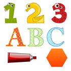 French and English Numbers Letters Shapes Colors-icoon