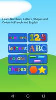 French and English Numbers Letters Shapes Colors poster