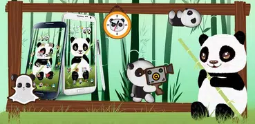Cute Panda Cartoon 3D Theme