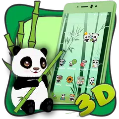 download Tema Carino Panda Cartoon 3D APK