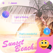 Sunset Beach Emoji Panda SMS Theme