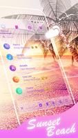 Sunset Beach Emoji Panda SMS Theme スクリーンショット 2