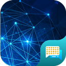Blue Tech Free Emoji SMS Theme aplikacja