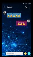 Blue Tech Free Emoji SMS Theme Affiche