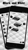 Black and White Emoji Panda SMS Theme تصوير الشاشة 2