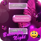 Butterfly Night Emoji  SMS Theme icône