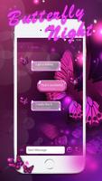 Butterfly Night Emoji  SMS Theme capture d'écran 2