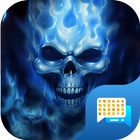 Blue Skull Emoji SMS Theme icône