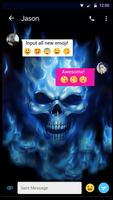 Blue Skull Emoji SMS Theme Affiche