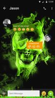 Green Fire Emoji SMS Theme Affiche