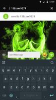 Green Fire Emoji SMS Theme capture d'écran 2