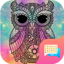 Galaxy Owl Emoji SMS Theme aplikacja