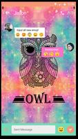 Galaxy Owl Emoji SMS Theme Affiche
