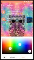 Galaxy Owl Emoji SMS Theme capture d'écran 2