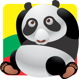 Panda baby rattle icon