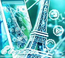 Elegant Green Paris Eiffel Tower Theme imagem de tela 1
