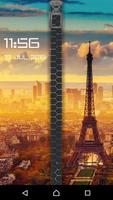 Paris Zipper Lock Screen ポスター