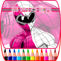 ”spider power superhero coloring page kids game