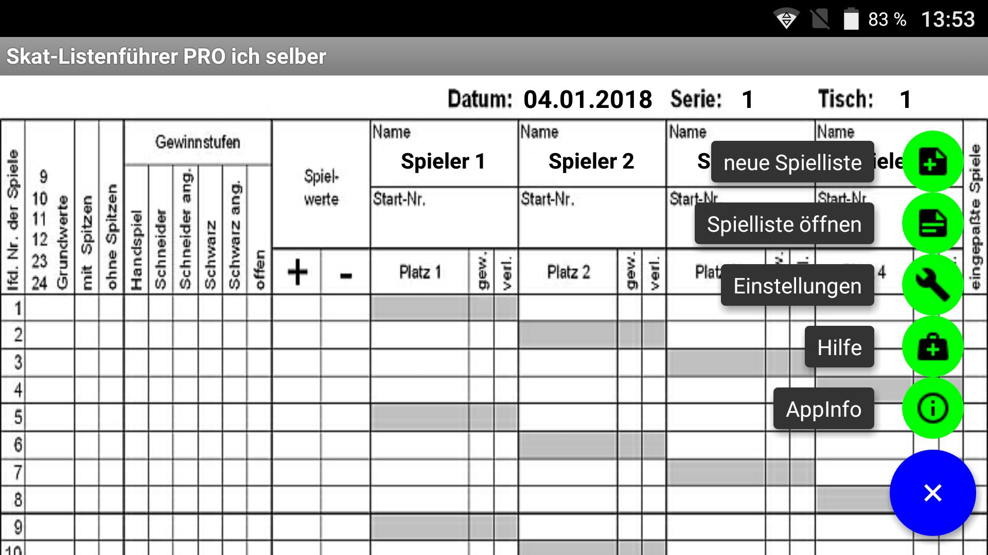 Skat Spielliste Skat Spielliste