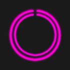 Pink C-Circle Neon Clock ikona