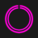 Pink C-Circle Neon Clock icon