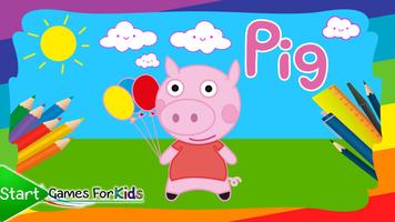 Coloring Book Peppy Pig plakat