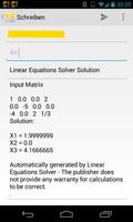 Équations linéaires Solver capture d'écran 3
