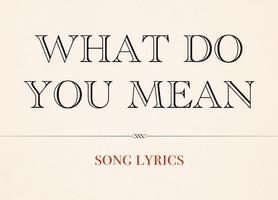 What Do You Mean poster