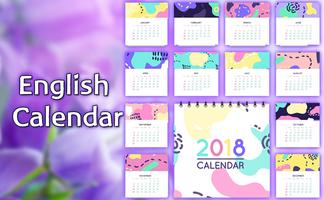 English Calender 2018 ポスター