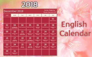 English Calender 2018 تصوير الشاشة 3