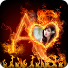 Fire Text Photo Frame icon