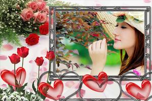 Flower Photo Frame Affiche