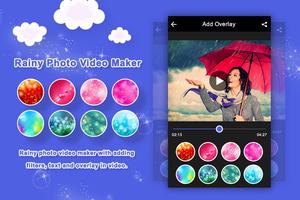 Rainy Photo Video Maker With Music اسکرین شاٹ 1