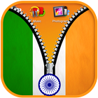 Indian Flag Zipper Screen أيقونة