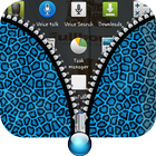 Leopard Fur Blue Zipper Screen icône
