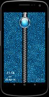 Leopard Fur Blue Zipper Screen Affiche