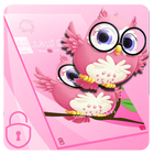 Pink anime cute owl theme ไอคอน