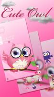 Pink anime cute owl theme poster