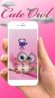 Pink anime cute owl theme اسکرین شاٹ 2