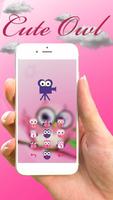 Pink anime cute owl theme ภาพหน้าจอ 3