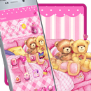 Cute Pink Teddy Launcher APK