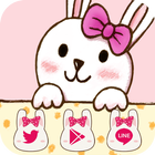 Pink Rabbit Bow icône