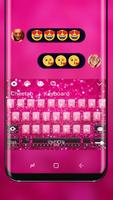 Pink black Glitter Keyboard Affiche
